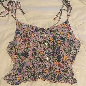 Floral cropped tank